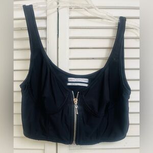 URBAN OUTFITTERS Black Zippered Bustier
